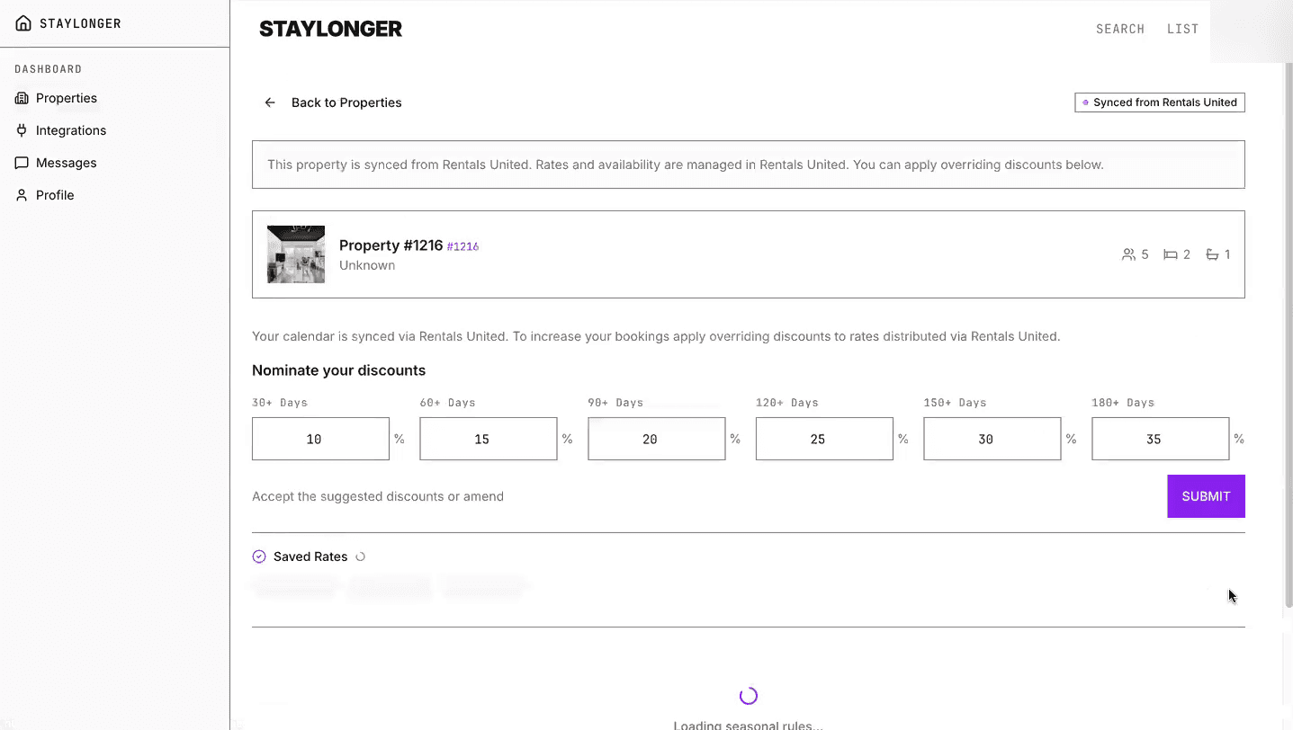 Nominate your discounts for longer stays.