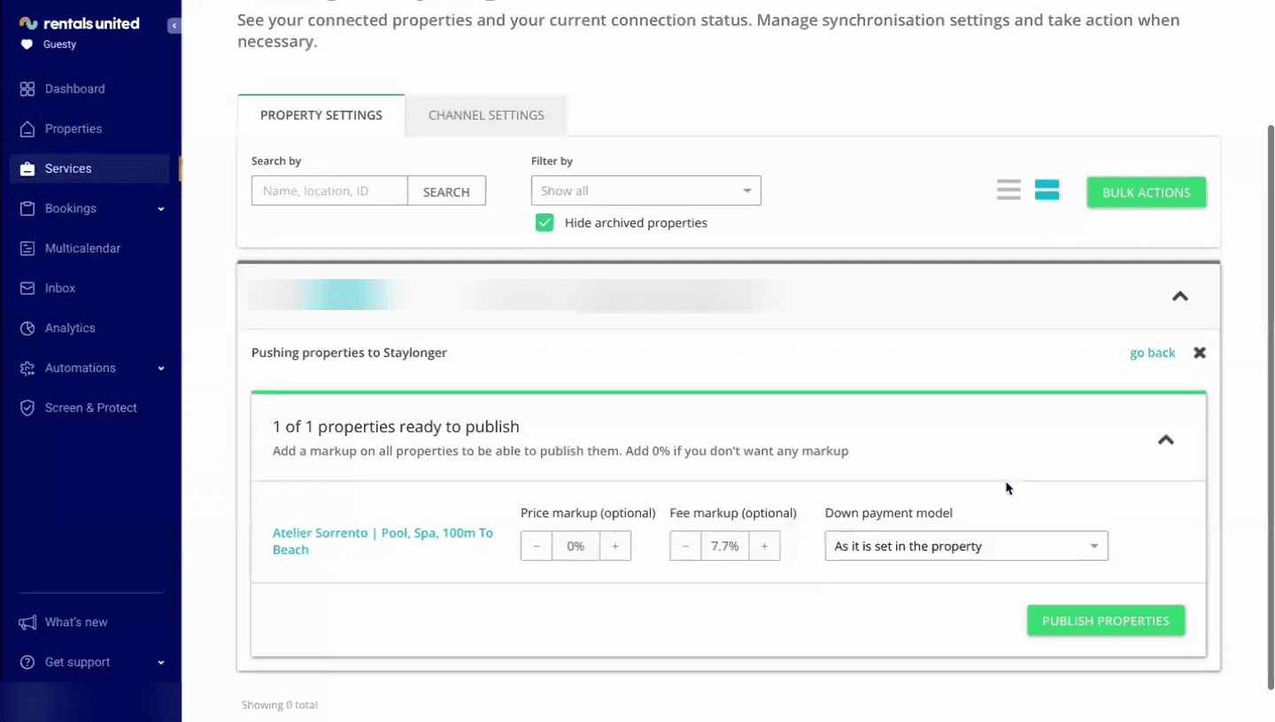 Choose properties, set markup and click Publish Properties.