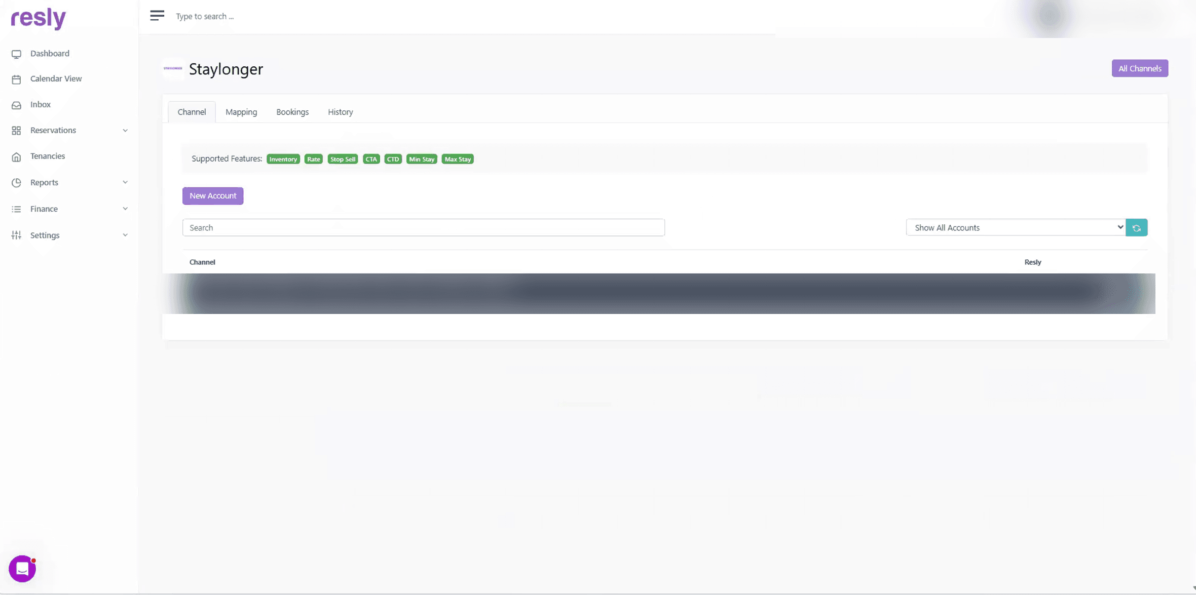 The Staylonger channel page in Resly.